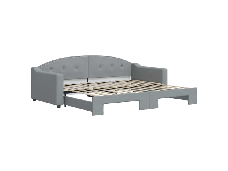  Lit simple- lit adulte -  lit de jour avec gigogne sans matelas gris clair 90x200 cm  - Conforama A