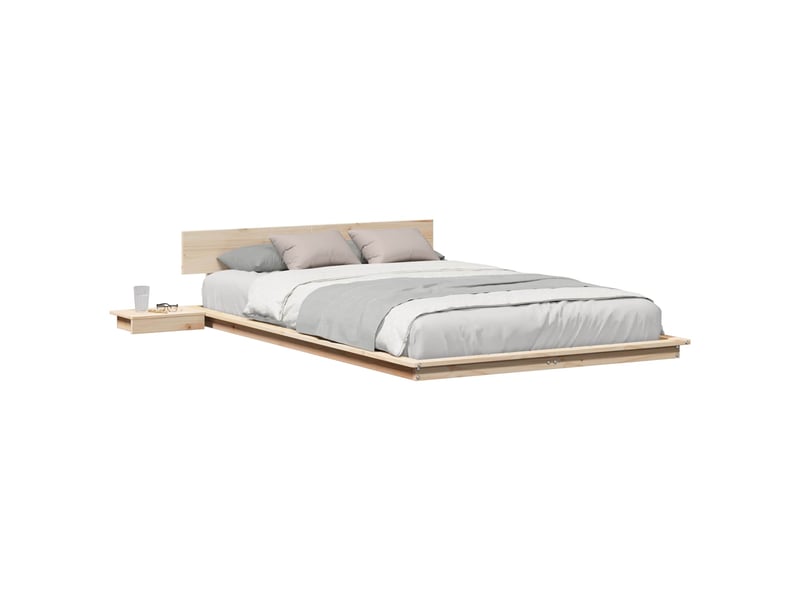 Lit double- lit adulte - cadre de lit marron 120 x 190 cm bois - Conforama A