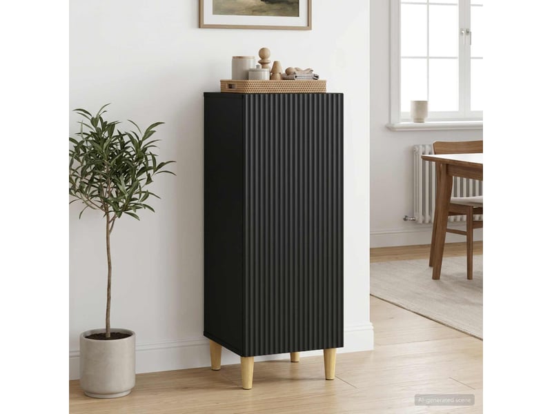  Buffet - bahut - meuble de rangement noir 33 x 34,5 x 90 cm bois d'ingénierie  - Conforama B