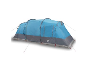 Tente de camping, tente familiale tunnel 6 personnes bleu imperméable shl92219