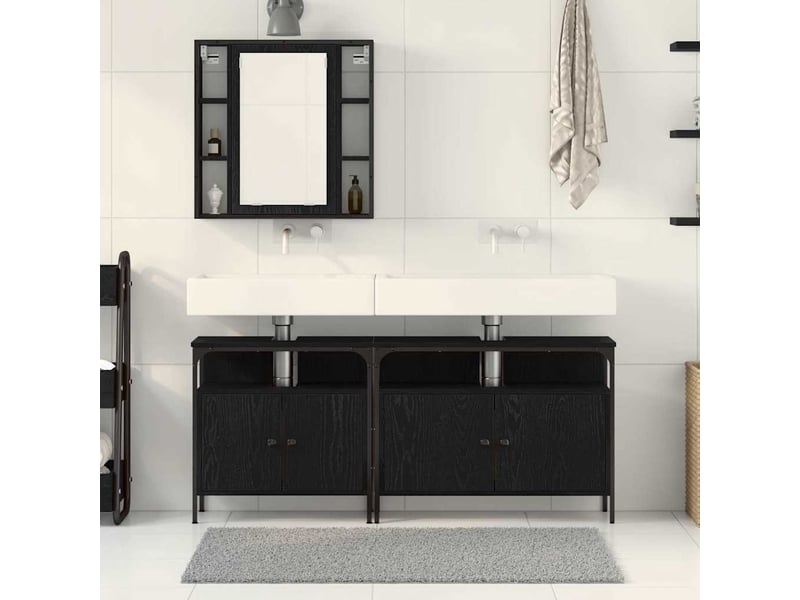  Ensembles de salle de bain, meubles de salle de bain 3 pc noir 80 x 30 x 60 cm cf64771  - Conforama D