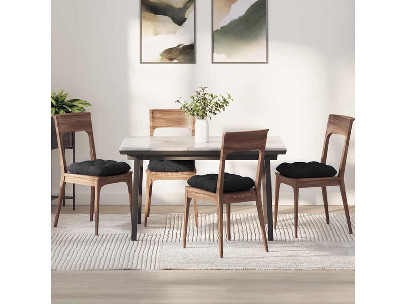  Lot de 4 coussins de siège, coussins décoratifs tissu noir 40 x 40 x 12 cm cf60021  - Conforama B