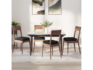 Lot de 4 coussins de siège, coussins décoratifs tissu noir 40 x 40 x 12 cm cf60021