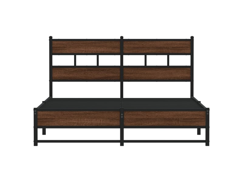  Lit double- lit adulte -  cadre de lit en métal sans matelas chêne marron 135x190 cm  - Conforama C