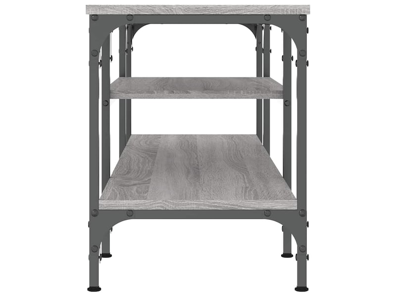  Meuble tv - banc tv - meuble de rangement sonoma gris 121x35x45 cm bois d'ingénierie et fer  - Conforama E