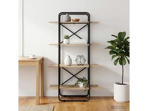 Étagère 4 niveaux, étagère de rangement 80 x 35 x 140 cm pb chêne sonoma