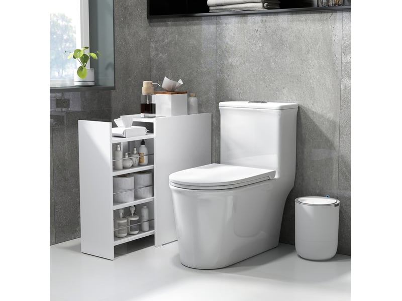  Armoire de salle de bain étroite 47x25x66,5 cm 3 tiroirs profonds bois blanc  - Conforama B