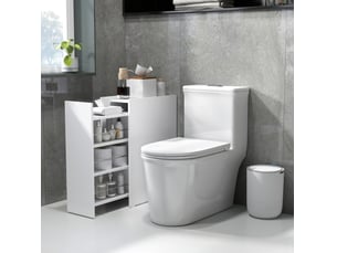 Armoire de salle de bain étroite 47x25x66,5 cm 3 tiroirs profonds bois blanc