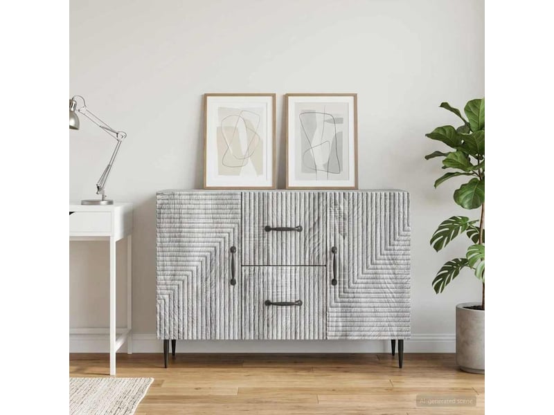  Buffet - bahut - meuble de rangement sonoma gris 89 x 34,5 x 60 cm bois d'ingénierie  - Conforama B