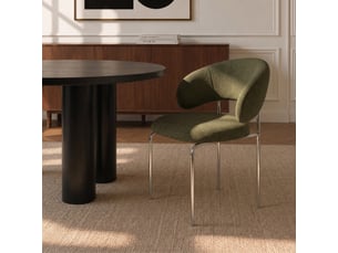 Chaises en tissu tramé toucher doux vert vintage dolce
