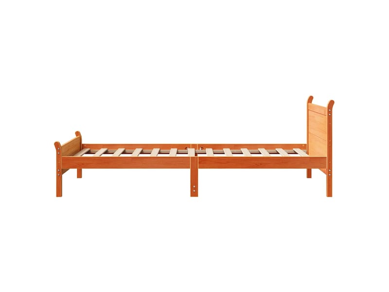  Lit simple- lit adulte -  cadre de lit sans matelas  marron 100x200cm bois pin massif  - Conforama D