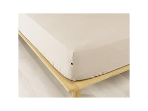 Pack housse de couette 240x220 cm chaude en flanelle + 2 taies + drap housse 140x190 candice beige