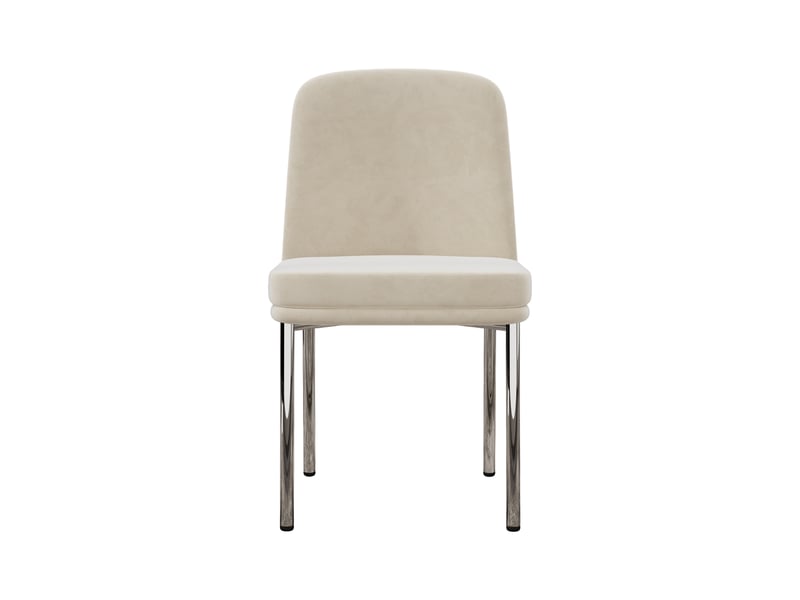  Lot de 4 chaises de salle à manger,42,5x53x82 cm,velours,beige  - Conforama A