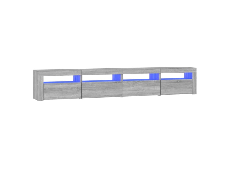  Meuble tv - banc tv - meuble de rangement avec lumières led sonoma gris 240x35x40 cm  - Conforama A