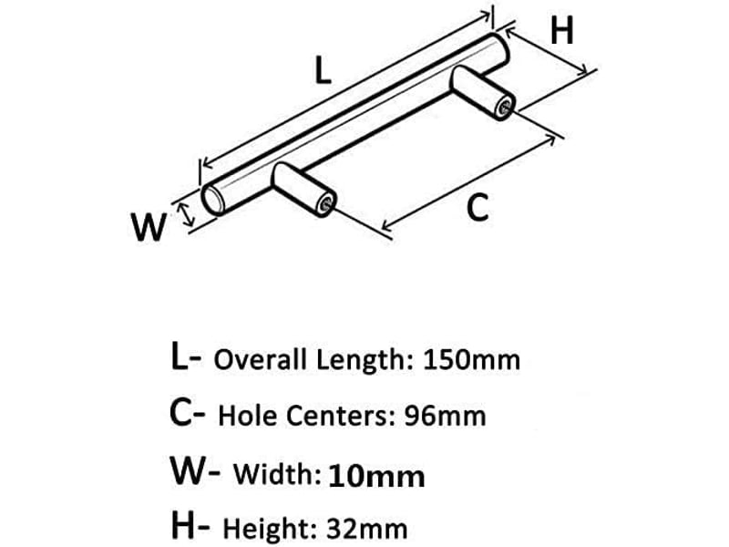  Poignée de meuble cuisine dorée en acier inoxydable entraxe 96mm 10pcs  - Conforama B