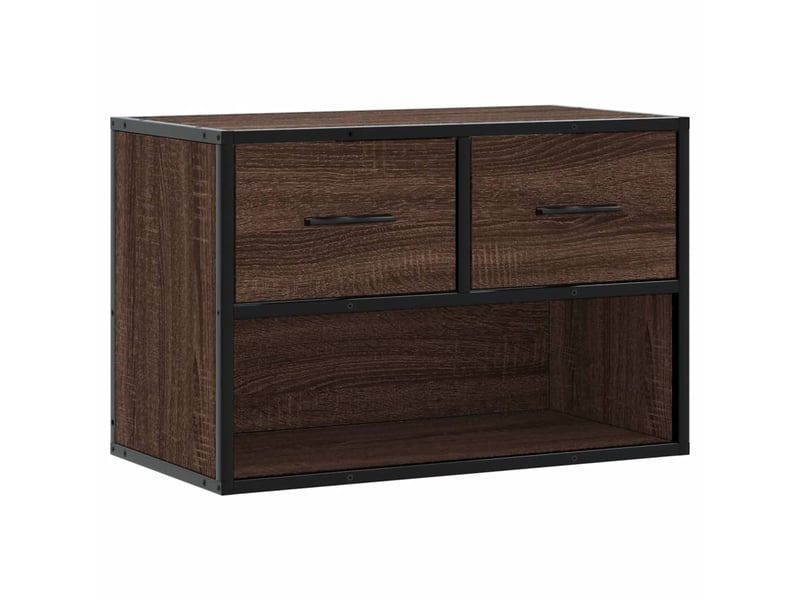  Meuble tv - banc tv - meuble de rangement chêne brun 60x31x39,5 cm bois d'ingénierie et métal  - Conforama A