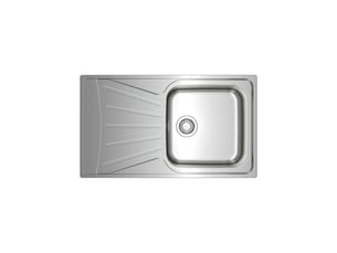 Evier cuisine encastrable 50 cm inox mat reversible 1 cuve 1 egouttoir