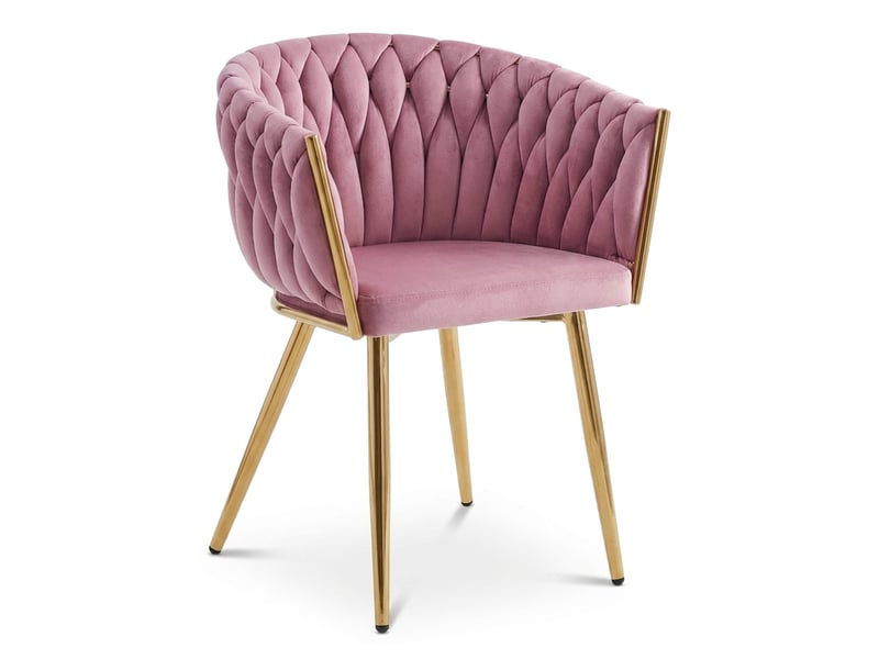  Chaise - leobert - orion - velours rose clairpieds dorés - 61 x 55 x 79 cm  - Conforama A