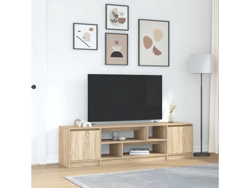  Meuble tv - banc tv - meuble de rangement chêne sonoma 188,5x41x50 cm bois d'ingénierie  - Conforama B