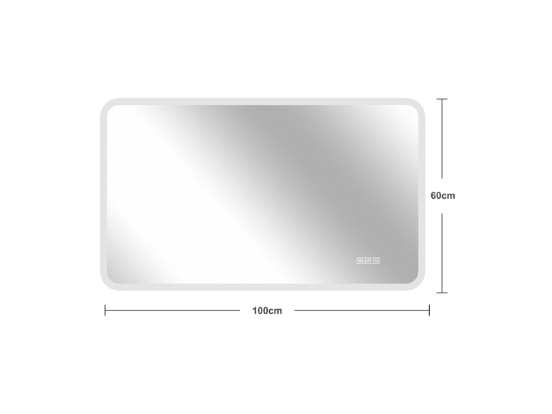  Miroir de salle de bains led 100x60 cm argenté antibuée à 3 températures  - Conforama C