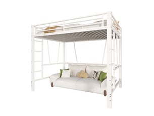 Lit mezzanine 140x200 cm MODENUIT    coloris blanc