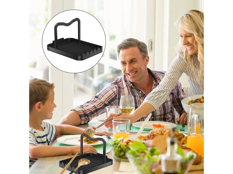  Support de couvercle de casserole repose cuillere cuisine plateau d'égouttement pour ustensiles de cuisine, couvercle de casserole et cuillère  - Conforama E