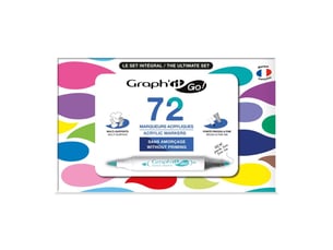 Marqueurs acryliques graphite go 72 multi supports double pointe