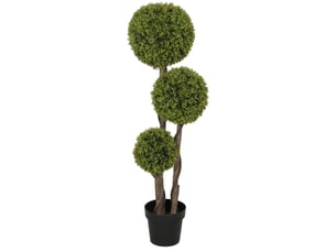 Buis artificiel, plante artificielle, aspect réaliste, extérieur, vert et noir