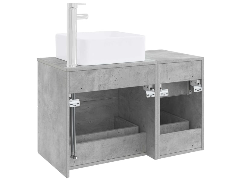  Ensemble de mobilier de salle de bain 2 pcs gris béton shl6737  - Conforama E