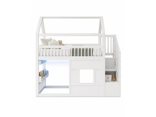 Lit mezzanine 90x200 cm OKMYHOME coloris blanc