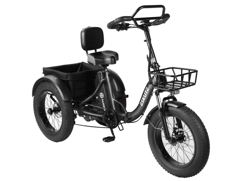  Tricycle électrique 20 eskute t302pro, 48v 250w 20.8ah, confort ergonomique, noir  - Conforama A