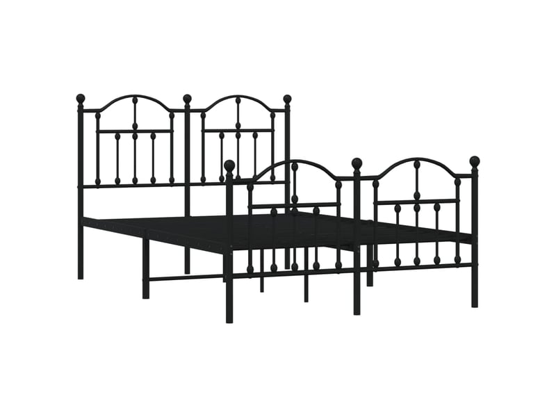 Lit double- lit adulte -  cadre de lit métal sans matelas avec pied de lit noir 120x190cm  - Conforama B