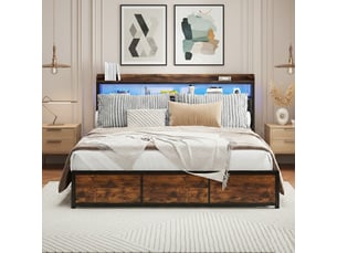 Lit avec rangement 140x200 cm coloris noir