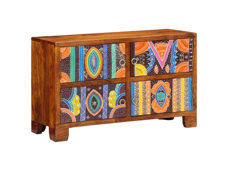  Meuble à chaussure, cabinet à chaussures 90x35x55 cm bois d'acacia massif  - Conforama B