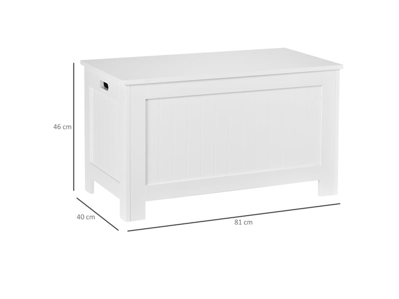  Coffre de rangement avec charnières de sécurité, boîte de rangement en bois, coffre à jouets avec couvercle  - Conforama C