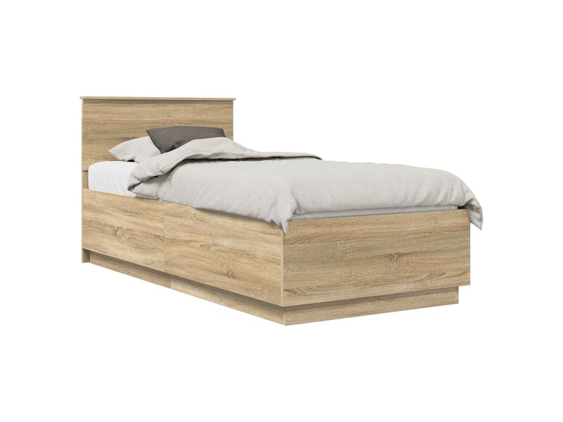  Lit simple- lit adulte -  cadre de lit chêne sonoma 70 x 190 cm bois d'ingénierie  - Conforama B