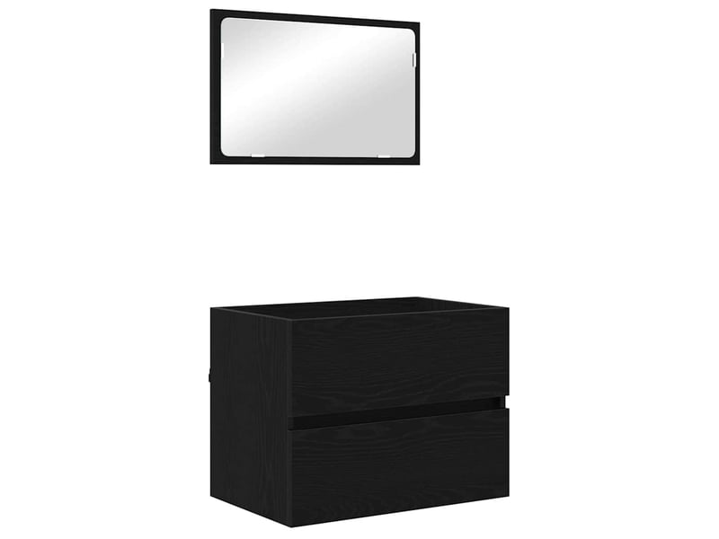  Ensemble de mobilier de salle de bain 3 pc chêne noir cf64335  - Conforama E