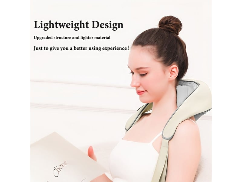Massageur electrique 6d avec chaleur usb rechargeable beige pour nuque dos epaules et jambes 414350_AABNI79596_6_DROPFR - Conforama B