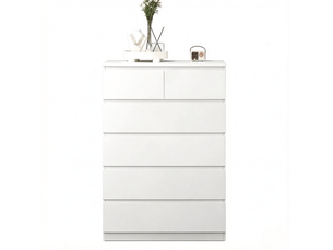 Commode 6 tiroir(s)    BEAOK  coloris blanc largeur 80 cm