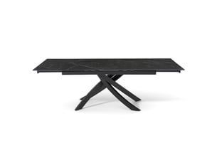 Table extensible 160 à 240 cm céramique noir marbré pied entrecroisé - indiana 11