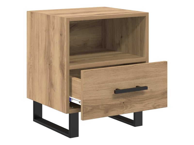  Table de chevet - cabinet de chevet - table de nuit chêne artisanal 40 x 35 x 47,5 cm  - Conforama D