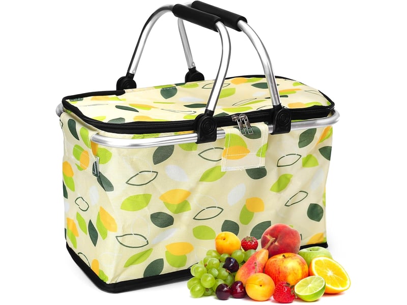 Sac isotherme pique nique, 20l grand panier pique nique pliable, sac isotherme pliable avec poignée, paniers pique-nique (38 x 20 x 23 cm) - Conforama A