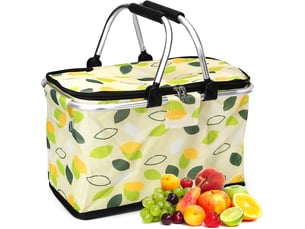 Sac isotherme pique nique, 20l grand panier pique nique pliable, sac isotherme pliable avec poignée, paniers pique-nique (38 x 20 x 23 cm)