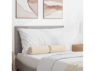 Lot de 2 coussins d'accent, coussins décoratifs, coussins lombaires beige ø 15 x 40 cm tissu en microfibre cf56714