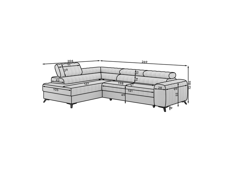 Canapé d'angle collection kanedojo coloris gris  - Conforama C