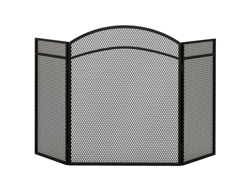 Grille de protection de cheminée pliable 3 panneaux, grille de protection feu, grille anti-étincelles pour salon, métal, 96 x 60 cm, noir  - Conforama A