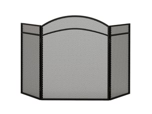 Grille de protection de cheminée pliable 3 panneaux, grille de protection feu, grille anti-étincelles pour salon, métal, 96 x 60 cm, noir