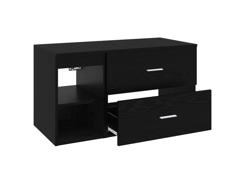 Ensemble de mobilier de salle de bain 2 pcs chêne noir shl2838 - Conforama D