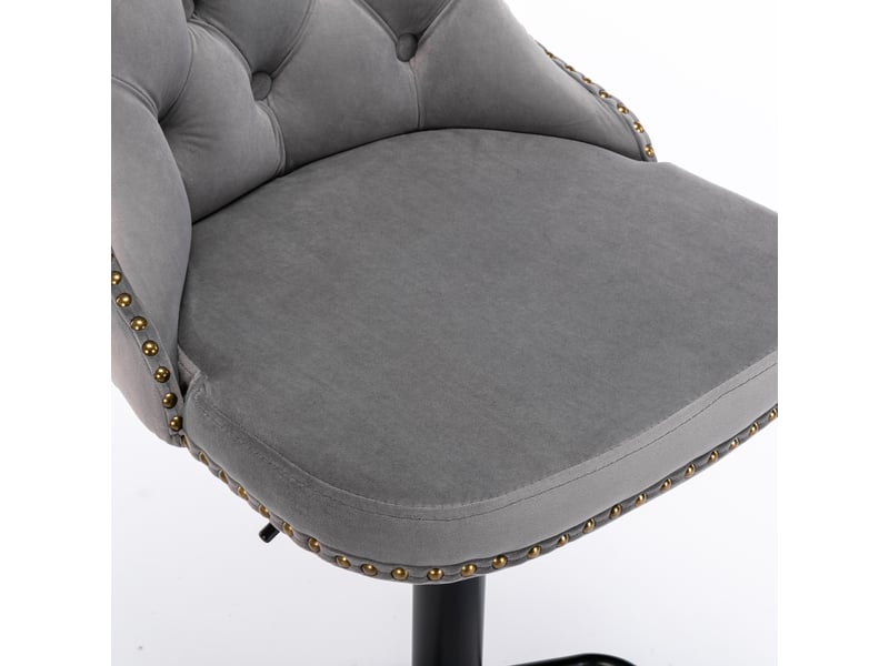  Lot de 2 tabourets de bar pivotants réglables en velours gris W3223P503935 - Conforama D