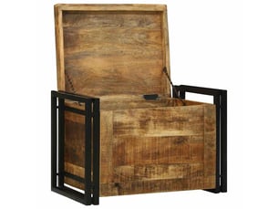Boîte de rangement, coffre de rangement marron et noir 60x40x41 cm